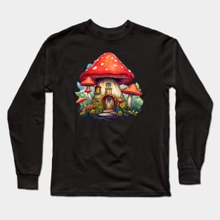 Spotted Red Mushroom House Long Sleeve T-Shirt